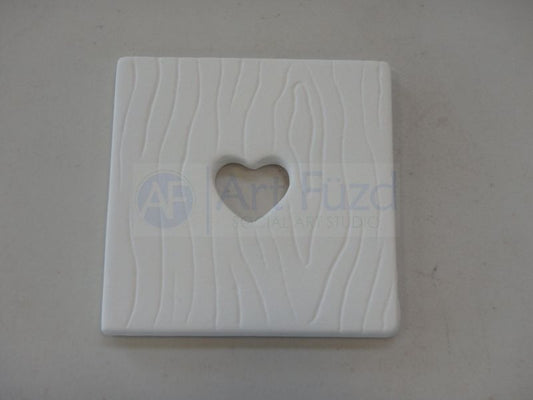 Rustic Wood-Grain Heart Coaster ~ 3.75 x 3.75