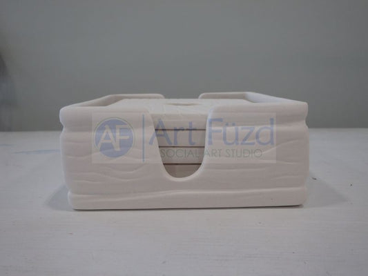 Rustic Wood-Grain Heart Coaster Holder and Set of 4 Coasters ~ 3.75 x 3.75