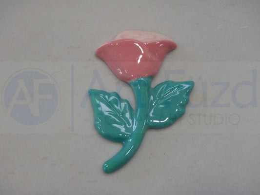Large Rose with Stem Bisquie ~ 2.25 x 3.25