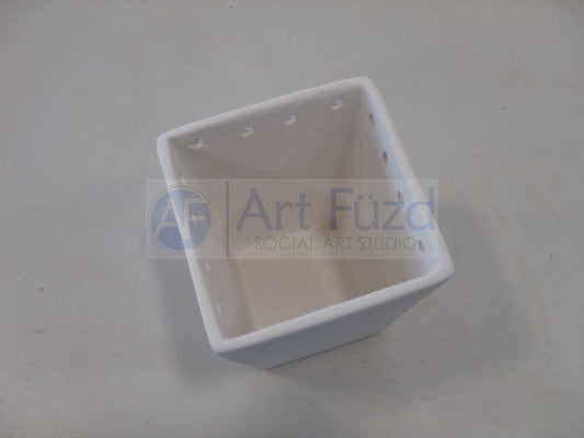 Small Square Flower Pot with Holed Rim, includes Bead Kit ~ 3.5 x 3.5 x 4.25