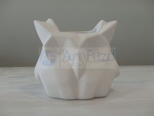 Faceted Owl Planter (16 oz.), includes Stopper ~ 4.75 x 4.75 x 4.25