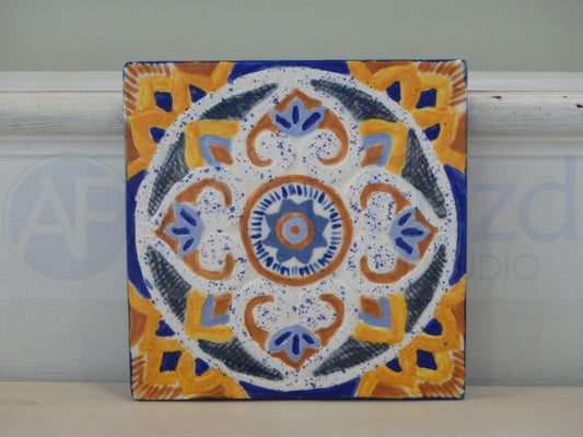 Lotus Mandala Tile or Wall Plaque ~ 6 x 6