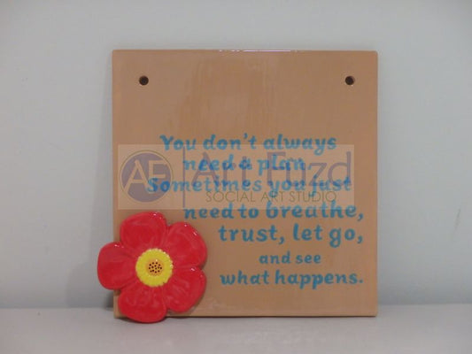 Large Hanging Tile Plaque ~ 8.5 x 8.5 x 0.25 in. thick