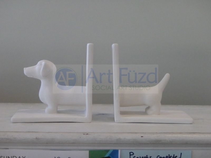 Juego de sujetalibros de perro salchicha ~ 6,25 x 3,5 x 6,25 (cada sección)