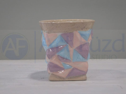 Random Facets Faceted Tumbler (12 oz.) ~ 3.75 in. dia. x 3.75 in. high