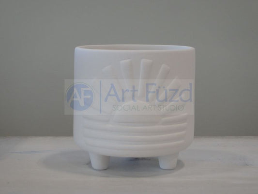 Happy Sun Footed Planter or Container ~ 5 in. dia. x 5 in. high