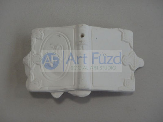 Flat Holiday Ornament - Baby's First Christmas book with teddy bear