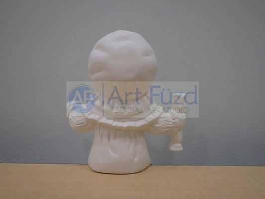 Shelf Sitting Girl in Dress and Bonnet Holding Candle Up in Right Hand Figurine ~ 5 x 3.5 x 8