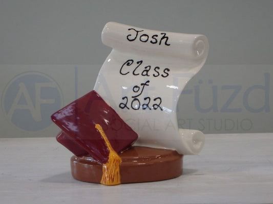Large Graduation Scroll Figurine ~ 5.25 x 5.5