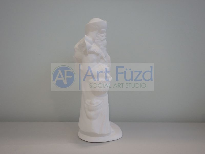 Medium Vintage Santa with Basket and Large Christmas Tree Figurine ~ 5 x 3.75 x 9