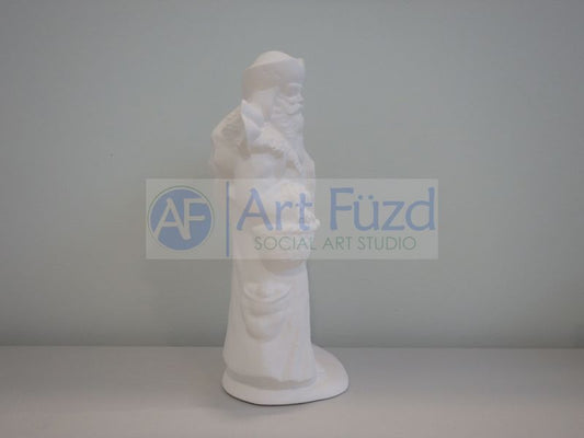 Medium Vintage Santa with Basket and Large Christmas Tree Figurine ~ 5 x 3.75 x 9