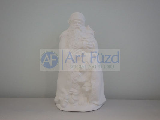 Medium Vintage Santa wearing Large Coat with Animals Nestled Inside Figurine ~ 5.5 x 4 x 9.25