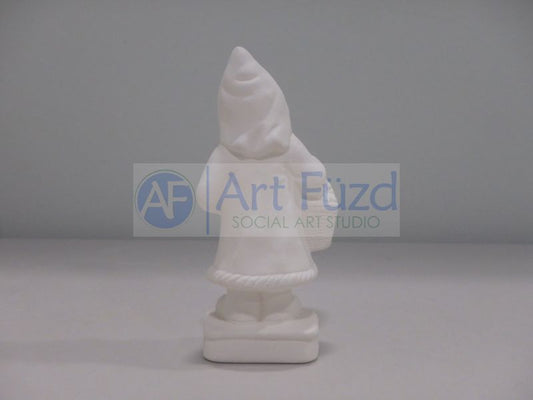 Small Santa with Basket of Apples and Holding Train Figurine ~ 2.25 x 1.5 x 4.5