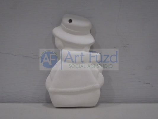 Flat Old Fashioned Merry Xmas Snowman Holiday Ornament ~ 3 x 2