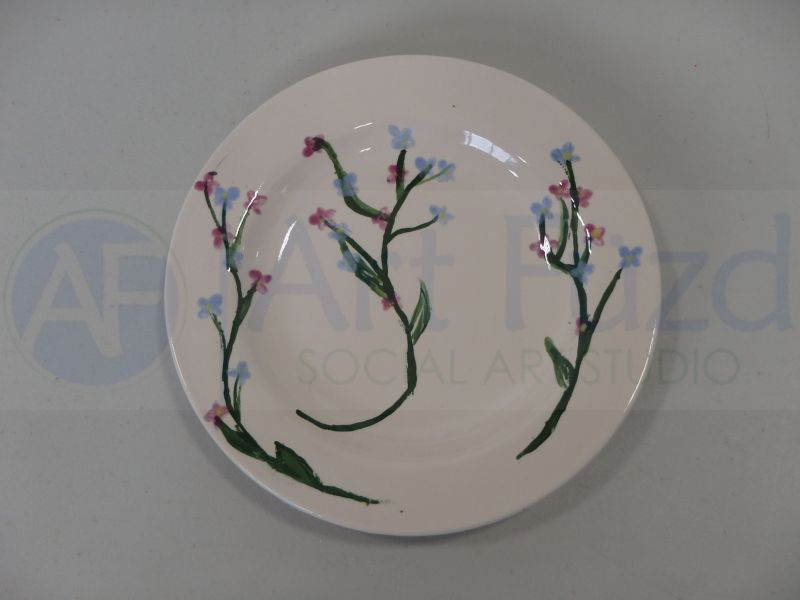 Plato de ensalada con borde toscano ~ 6 pulgadas de diámetro.