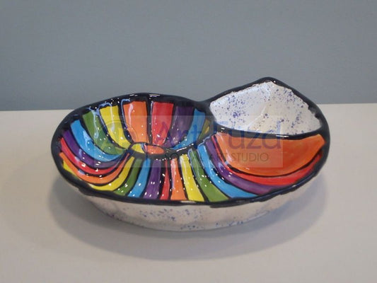 Nautilus Chip and Dip Platter ~ 11 in. dia. x 2 in. high