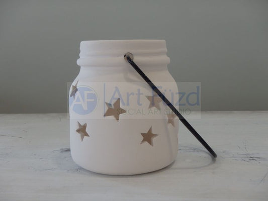 Linterna de estrella en frasco pequeño, incluye asa ~ 2,75 pulgadas de diámetro x 3,25 pulgadas de alto