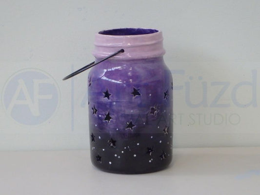 Large Jar Star Lantern, includes Wire Handle ~ 4.75 dia. x 7.5 high