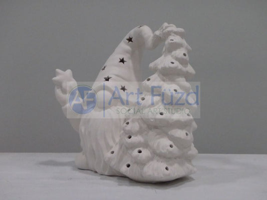 Gnome Hugging Tree Light-Up Figurine, includes Light Kit ~ 8.75 x 5.5 x 8.75