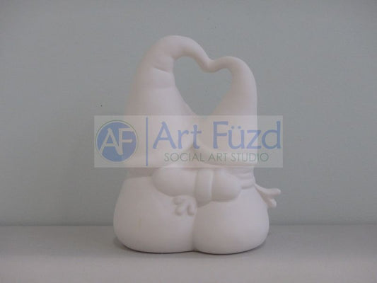 Umarmende Gnom- und Schneemannfigur ~ 5 x 7,25