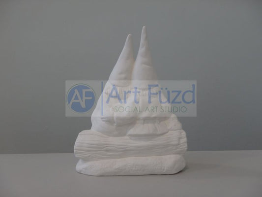 Fred and Ethel Sitting Cozy Together Garden Gnome Couple Figurine ~ 8.25 x 5.25 x 10.5