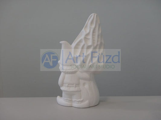 Lil Boy Bertie with Morel Mushroom Garden Gnome Figurine ~ 7 x 4.5 x 12.5