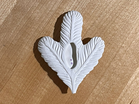 Fern Leaf with Face Bisquie (two styles) ~ 3.25 x 0.5 x 3.5