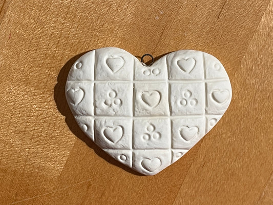 Flat Heart Cookie Holiday Ornament with Hook ~ 2.5 x 2