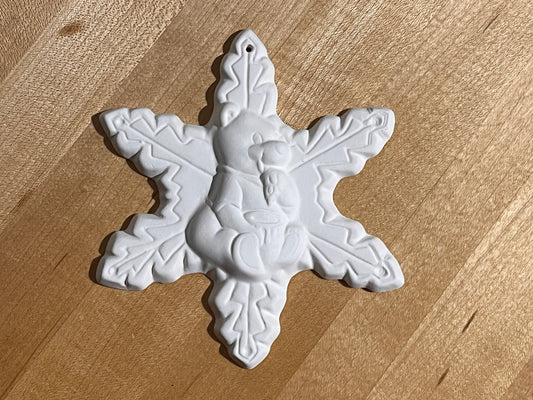 xxx-Large Flat Winnie the Pooh Snowflake Star Holiday Ornament with Hole ~ 5 x 5 x 1