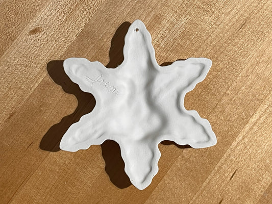 xxx-Large Flat Winnie the Pooh Snowflake Star Holiday Ornament with Hole ~ 5 x 5 x 1