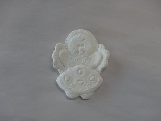Medium Textured Angel Girl Bisquie ~ 2.5 x 2.25 x 0.5
