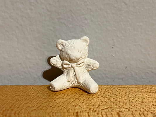 xxx-CLEARANCE - Miniature Sitting Teddy Bear wearing Bow ~ 1 x 0.5 x 1