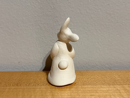 xxx-Small Bunny in Apron Holding Basket of Eggs ~ approx. 3 in. tall