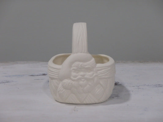 Cesta de mimbre pequeña con cara de Papá Noel (3 x 3 x 3,25)