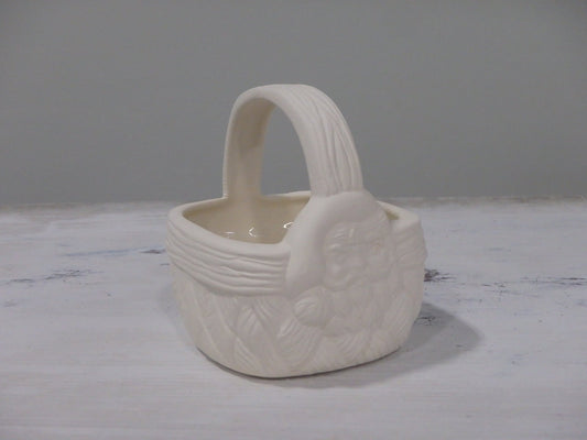 Cesta de mimbre pequeña con cara de Papá Noel (3 x 3 x 3,25)