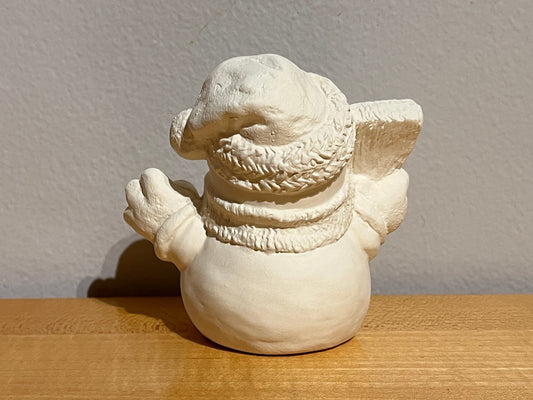 xxx-Pequeño muñeco de nieve sosteniendo una escoba ~ 3 x 2,5 x 3