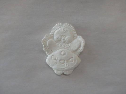 Small Textured Angel Girl Bisquie ~ 2.25 x 1.25 x 0.25