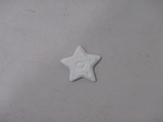 XX-Small Flat Star Bisquie with Heart in Center ~ 1.5 x 1.5