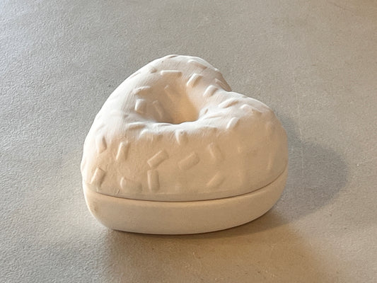 Donut Heart Box ~ 3.75 x 3.75 x 2.25 in. high