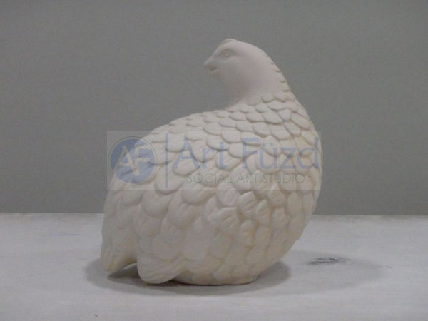 Large Heavily Feathered Quail ~ 5 x 4 x 5.5
