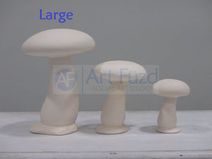 Large Slim Mushroom Figurine ~ 5 dia. x 6.75 high