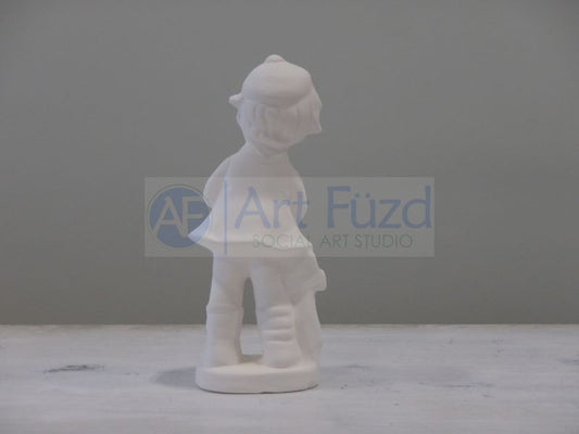 Small Boy wearing Beanie Hat and Carrying Bunny in Basket ~ 2.5 x 6.5