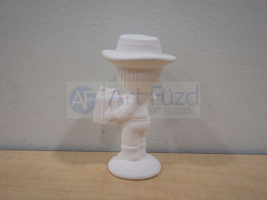 Small Toddler Boy wearing Big Hat and standing with Gift ~ 1 x 2.5