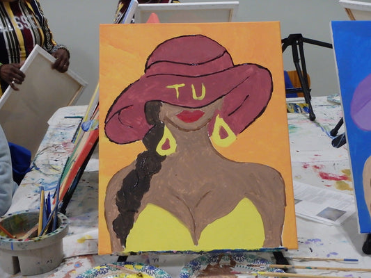 Glamour Gal with Hat - 12 x 12