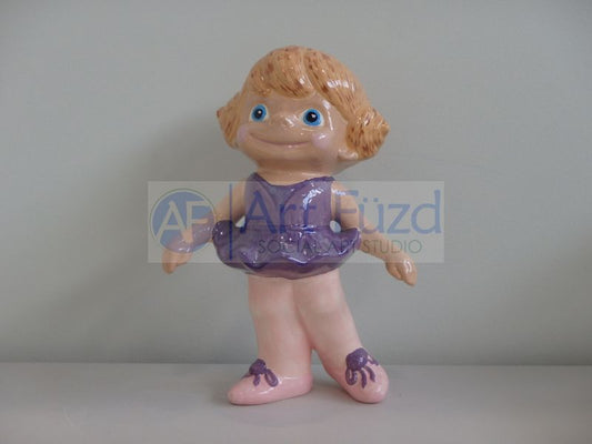 Large Smiley Ballerina Figurine ~ 6.75 x 5 x 9.25