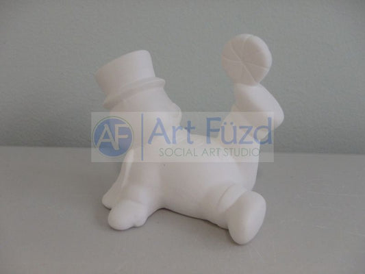 Cute Snowman with Foot Kicking Candy Ornament ~ 3.75 x 3 x 2.75