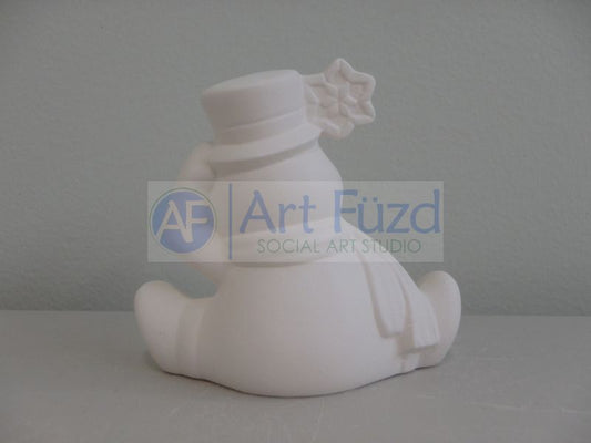 Cute Snowman with Hand on Tummy Ornament ~ 3 x 1.5 x 2.75