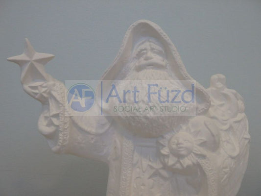 Medium Vintage Moon and Stars Santa Figurine ~ 10 in. tall