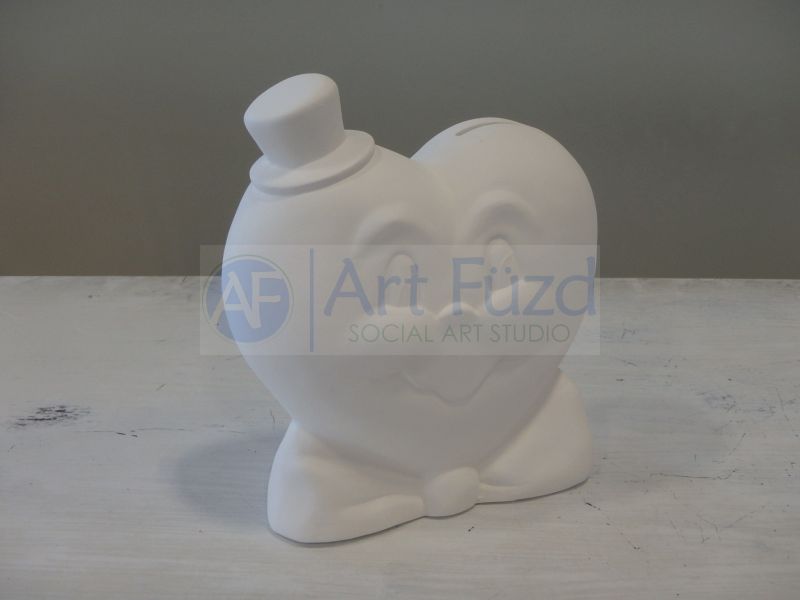 Boy Heart Bank, includes Stopper ~ 6 x 6