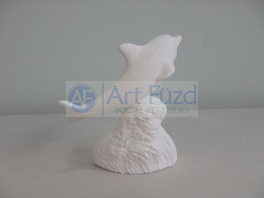 Small Dolphin Swimming Up from Ocean Figurine ~ 3.25 x 1.25 x 3.25